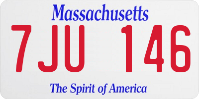MA license plate 7JU146