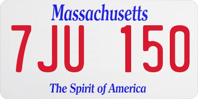 MA license plate 7JU150