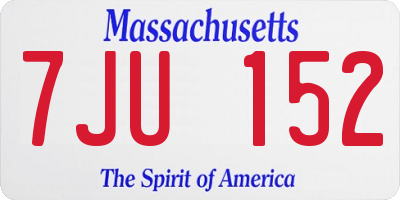 MA license plate 7JU152