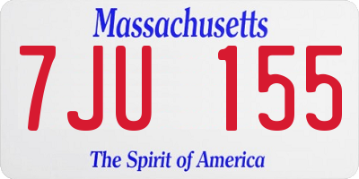 MA license plate 7JU155
