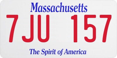 MA license plate 7JU157