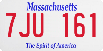 MA license plate 7JU161