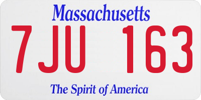 MA license plate 7JU163