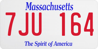 MA license plate 7JU164