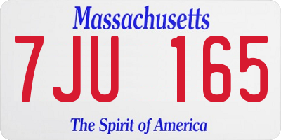 MA license plate 7JU165