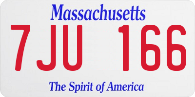 MA license plate 7JU166