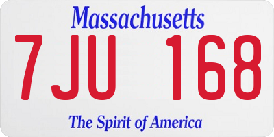 MA license plate 7JU168
