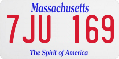 MA license plate 7JU169