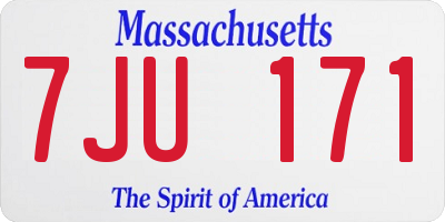 MA license plate 7JU171