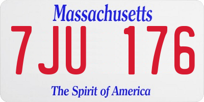 MA license plate 7JU176
