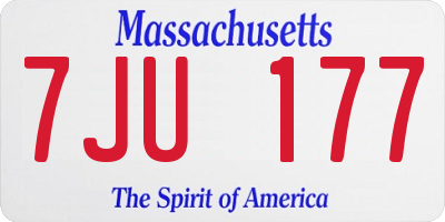 MA license plate 7JU177