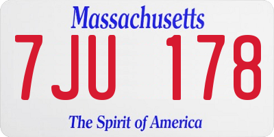 MA license plate 7JU178