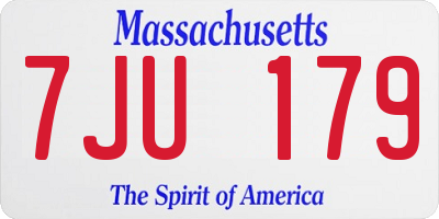 MA license plate 7JU179