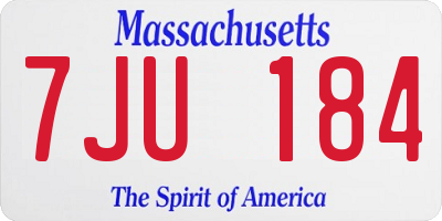 MA license plate 7JU184
