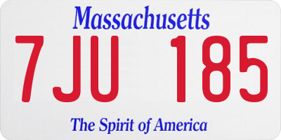 MA license plate 7JU185
