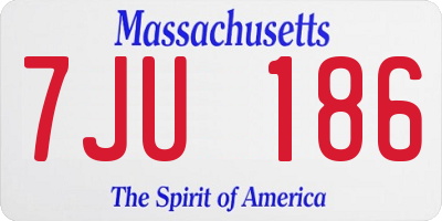 MA license plate 7JU186