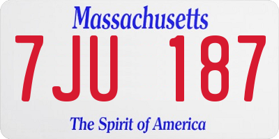 MA license plate 7JU187