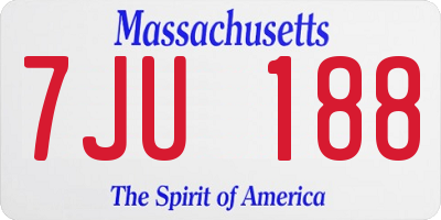 MA license plate 7JU188