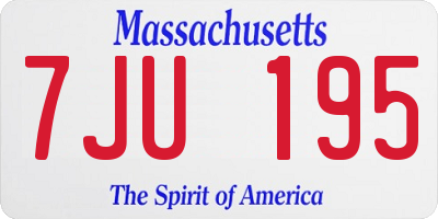 MA license plate 7JU195