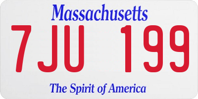 MA license plate 7JU199