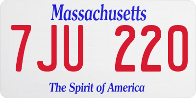MA license plate 7JU220