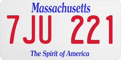 MA license plate 7JU221