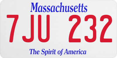 MA license plate 7JU232