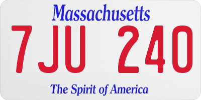 MA license plate 7JU240