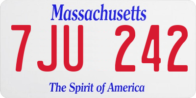 MA license plate 7JU242