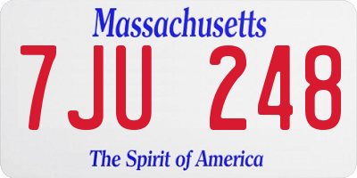 MA license plate 7JU248