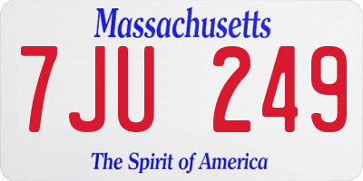 MA license plate 7JU249