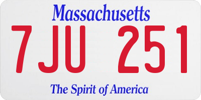 MA license plate 7JU251