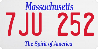 MA license plate 7JU252