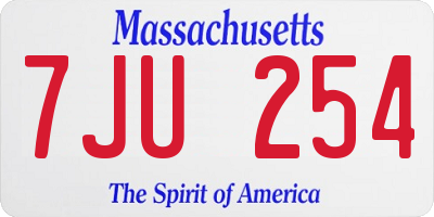 MA license plate 7JU254