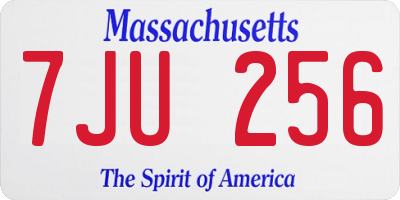 MA license plate 7JU256