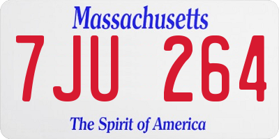 MA license plate 7JU264