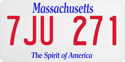 MA license plate 7JU271