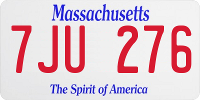 MA license plate 7JU276