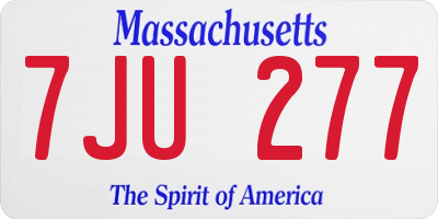 MA license plate 7JU277