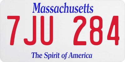 MA license plate 7JU284