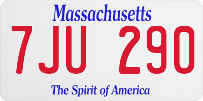 MA license plate 7JU290