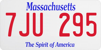 MA license plate 7JU295