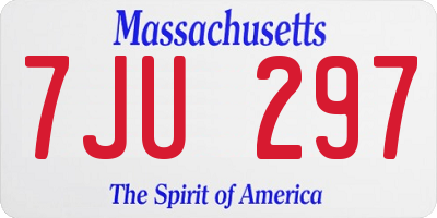 MA license plate 7JU297