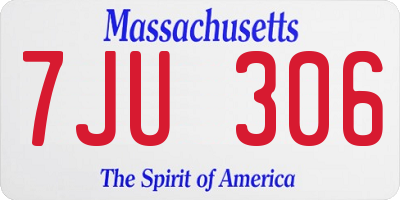 MA license plate 7JU306