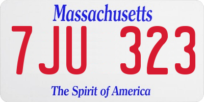 MA license plate 7JU323