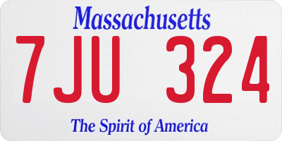 MA license plate 7JU324