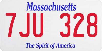 MA license plate 7JU328