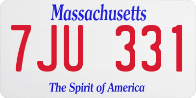 MA license plate 7JU331