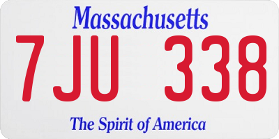 MA license plate 7JU338