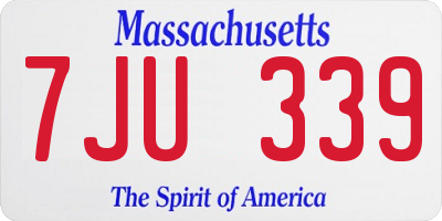 MA license plate 7JU339